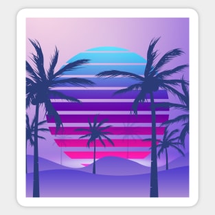 Sundown Purple Synthwave Sticker